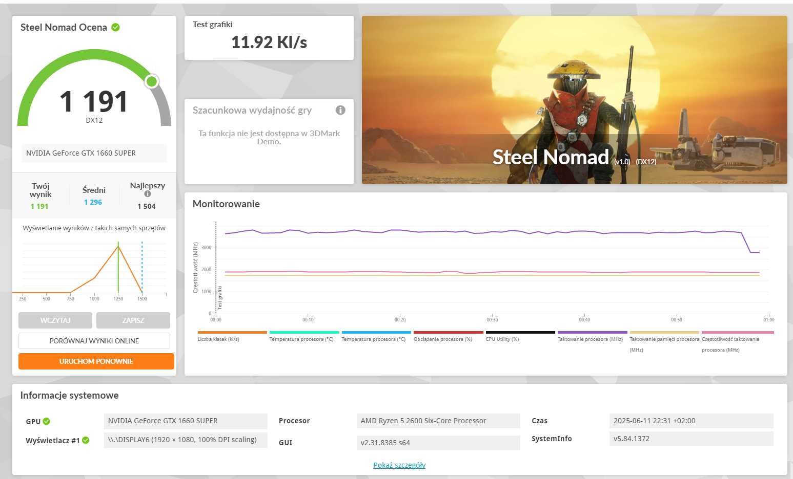 Karta graficzna GTX 1660 super MSI Ventus 2X OC 6GB