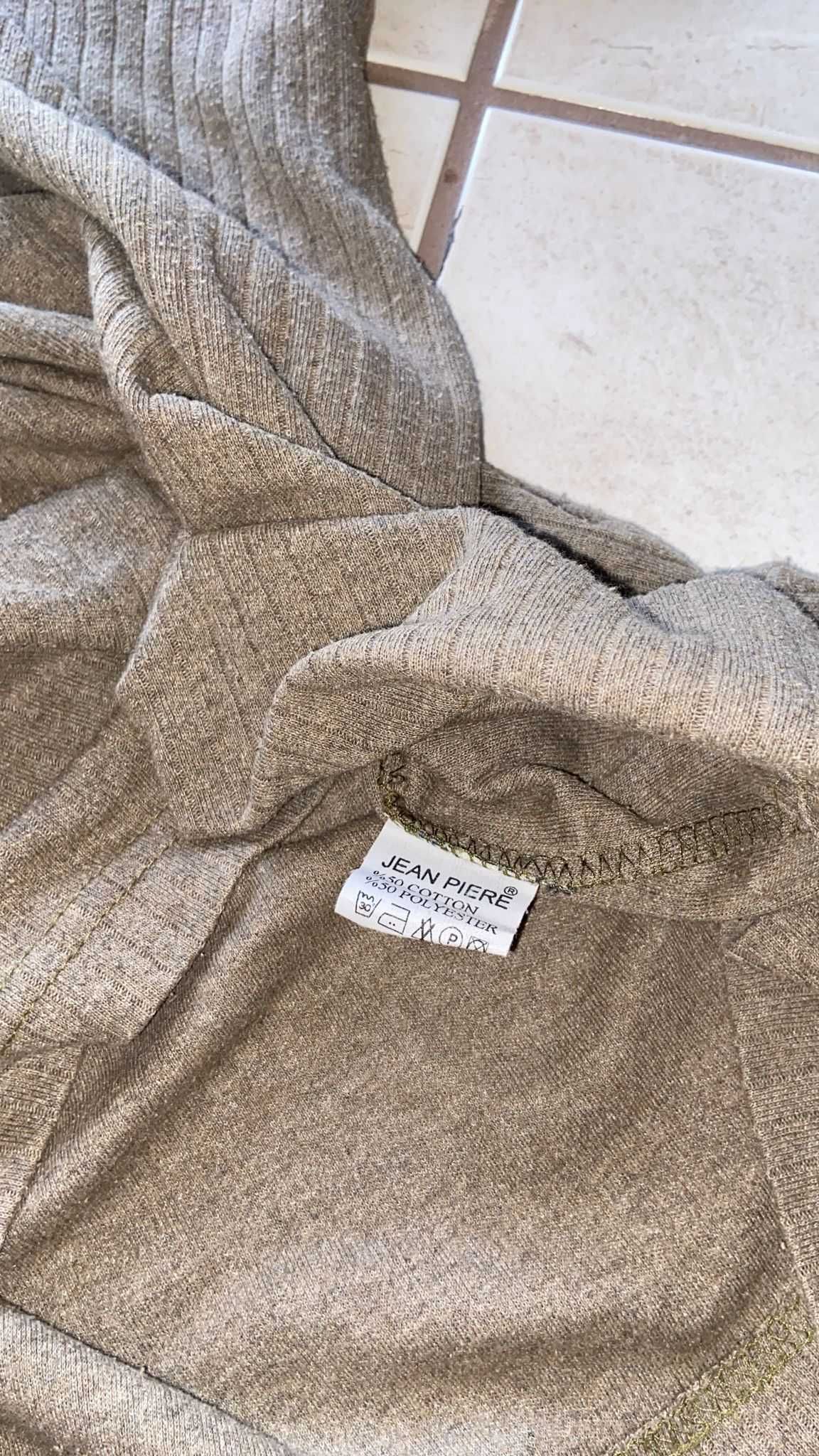 Jean Piere Men's Beige Ribbed Sweater