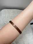 Bransoletka vintage lata 70s 80s miedź miedziana napis Love casual 25