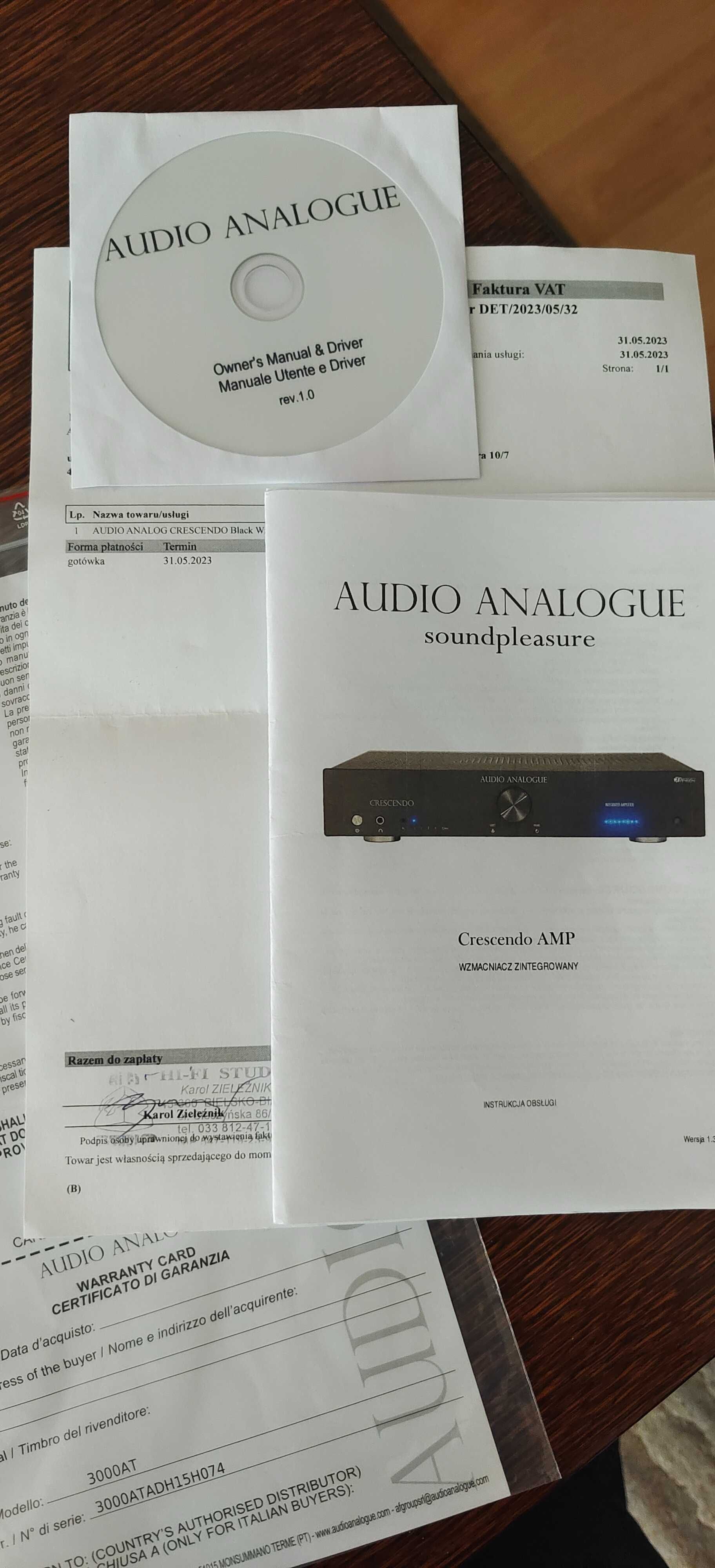 Audio Analogue Crescendo na gwarancji