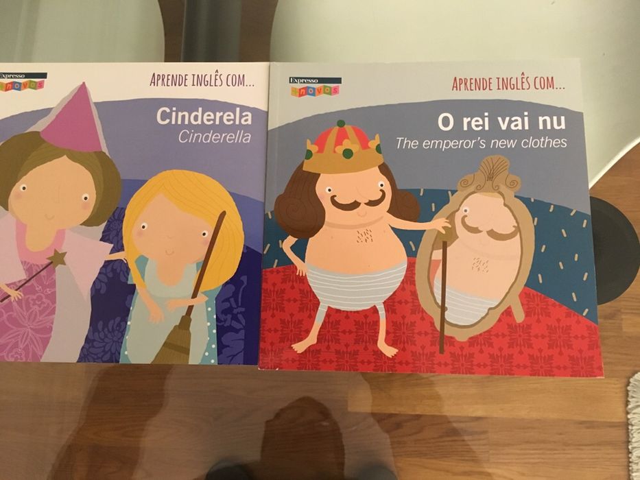 Livro aprende inglês com Cinderela e o rei vai nu