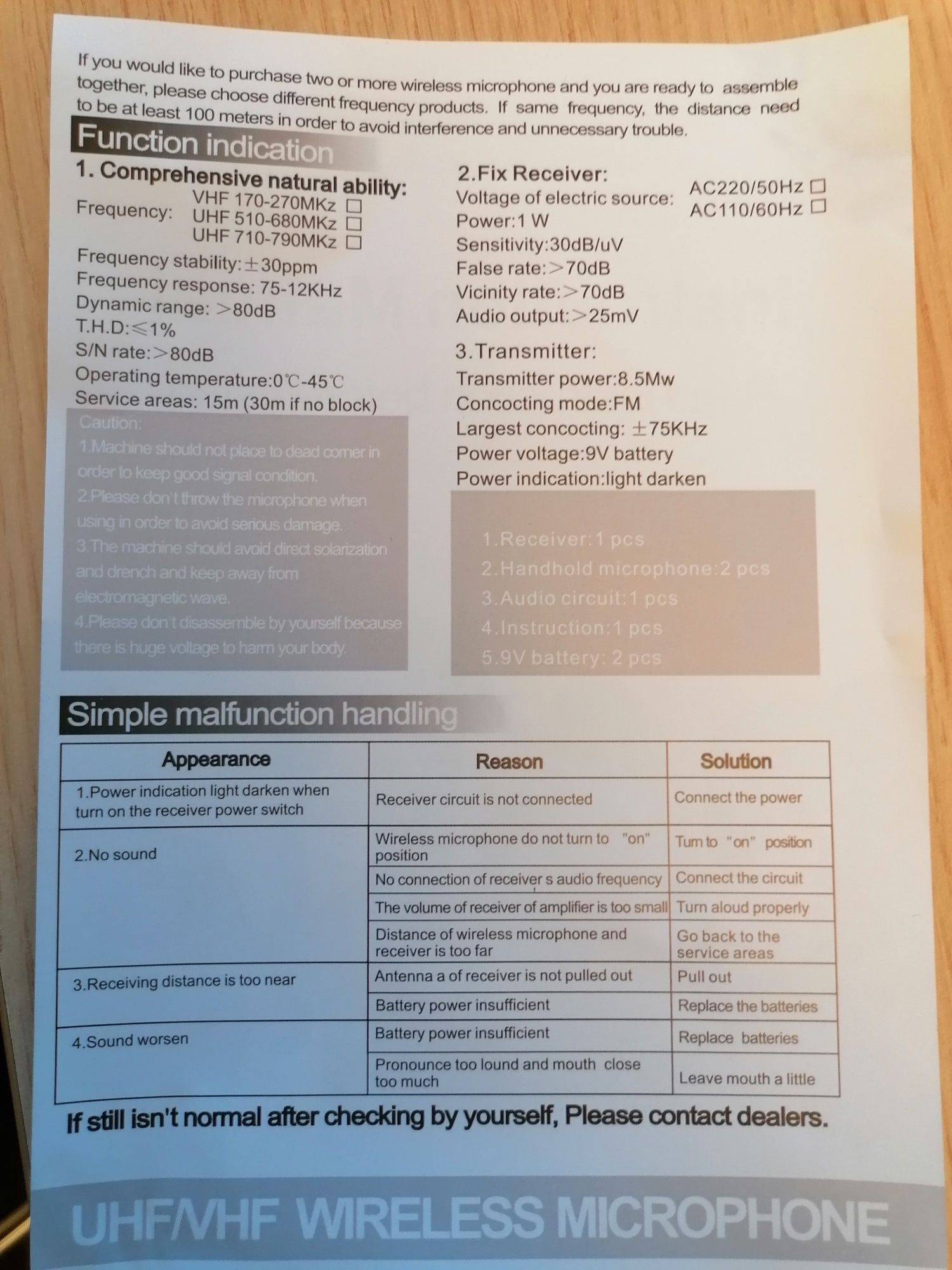 Mikrofony bezprzewodowe 4 szt. Jak shure nowe, 4 aku.