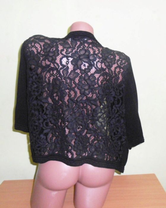кофточка болеро черная с гипюром