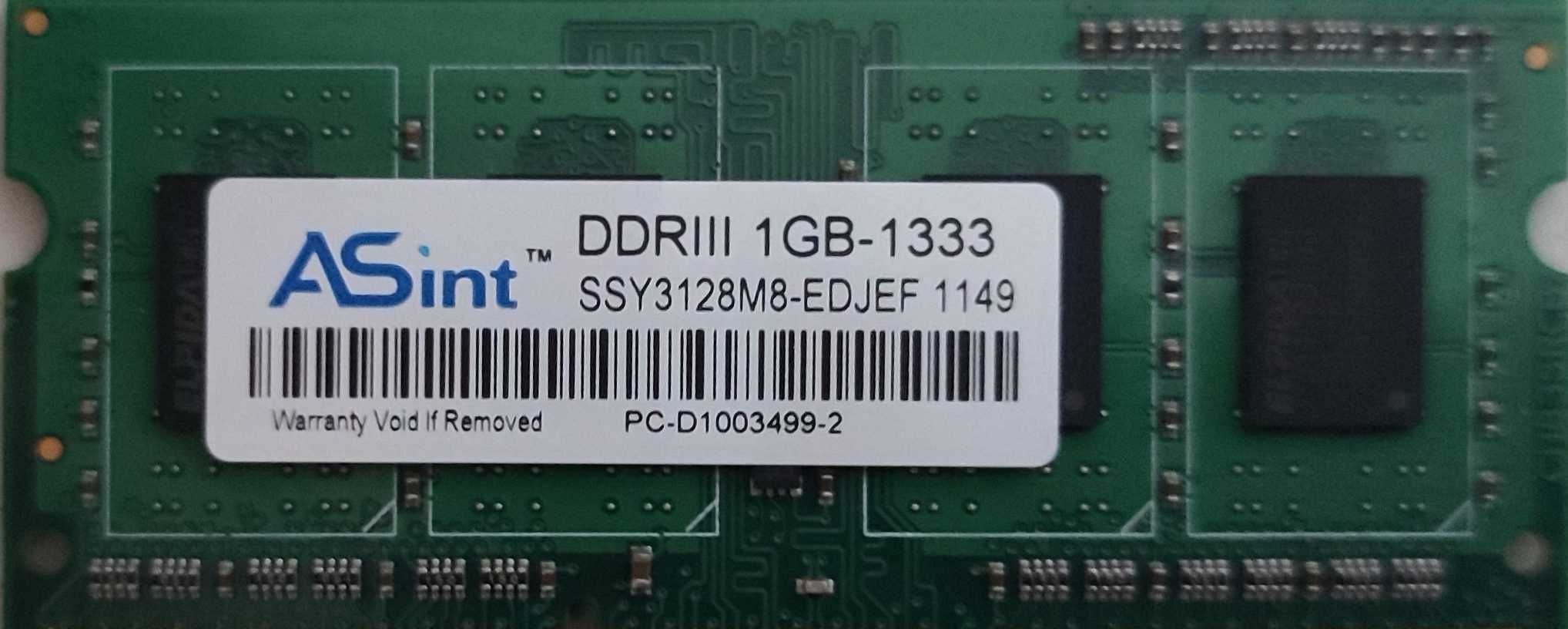 Пам'ять для ноутбука DDR3 1GB 10600S