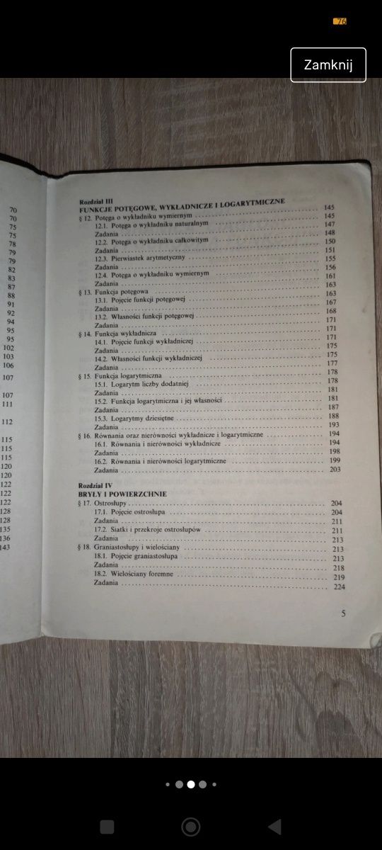 Książka podręcznik Matematyka dla klasy 3 liceum Cegiełka Szymański