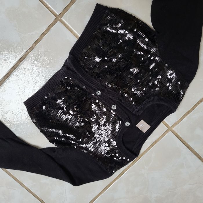 Czarne bolerko ŚWIĘTA cekiny 5 lat 110 jak nowe  IDEAŁ