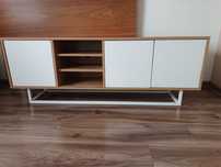 Szafka RTV 150cm dąb artisan+białe nogi