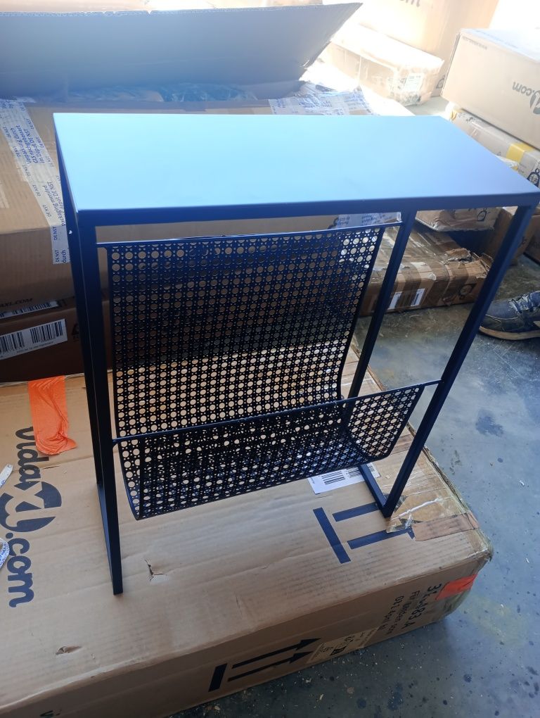 Stojak na gazety, czarny, 35x15x45 cm, stal
