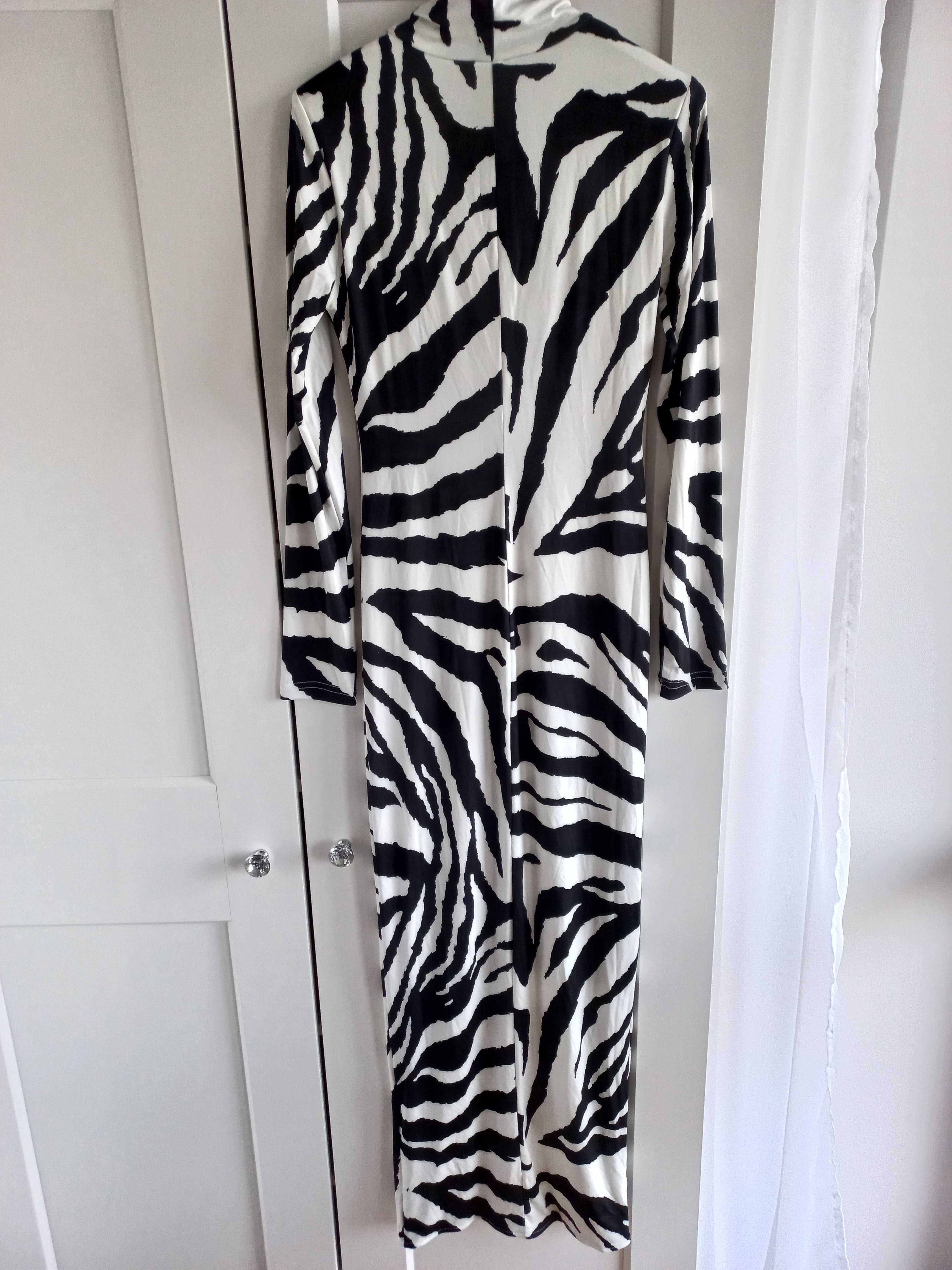 Nowa sukienka  zebra s/m długa