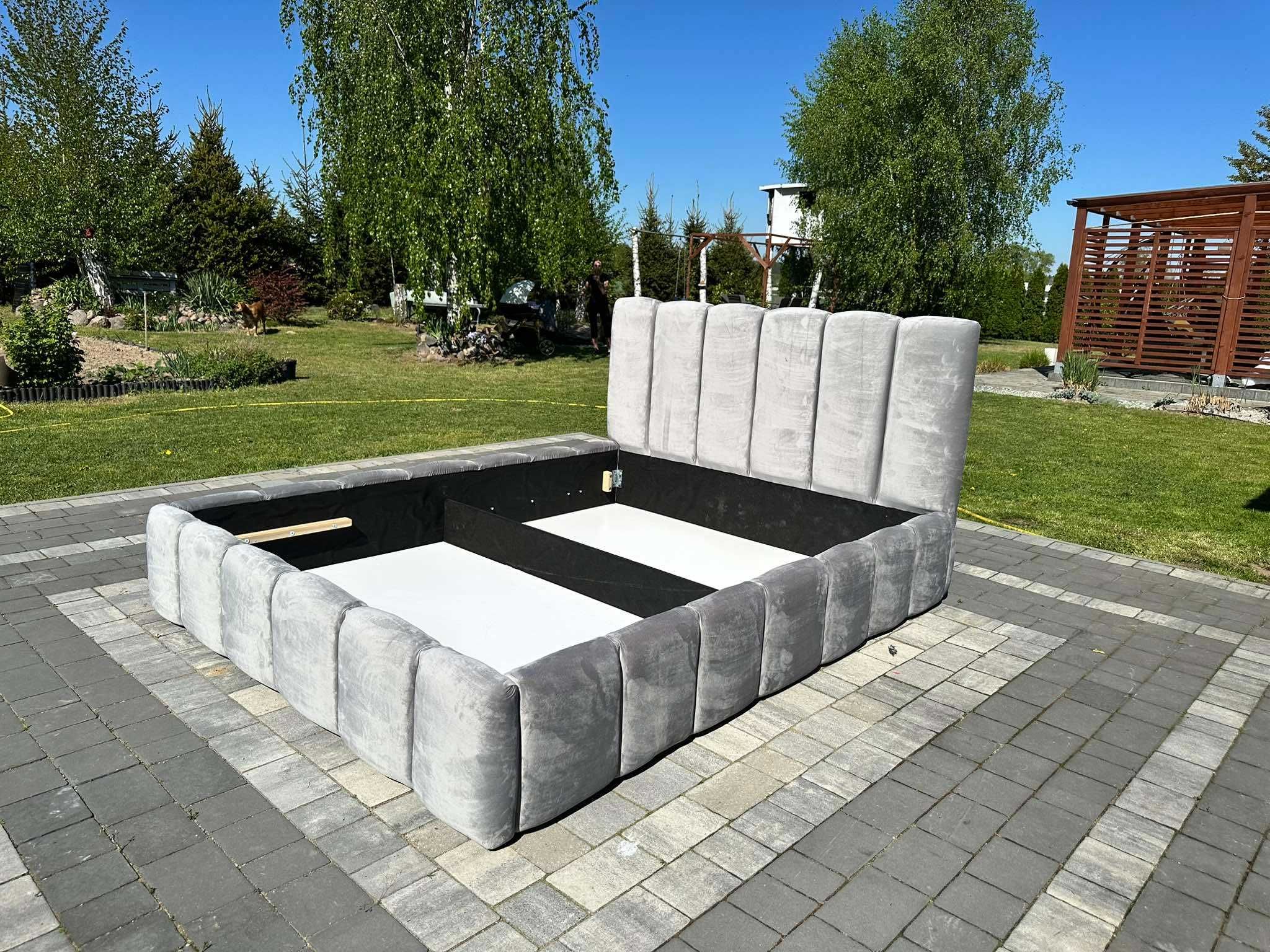 Łóżko tapicerowane Bali 160x200 z pojemnikiem na pościel + stelaż