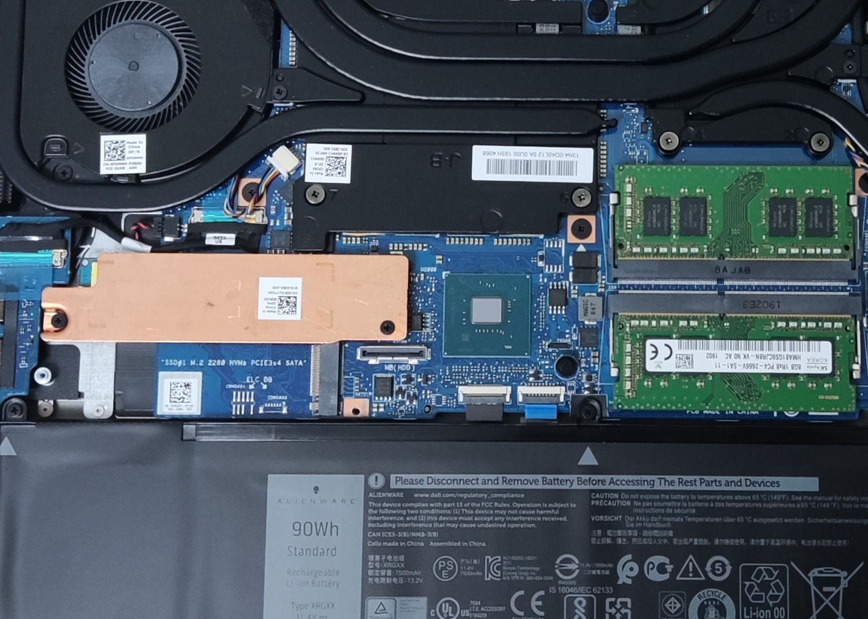 Радіатор M.2 2280 SSD для Dell Alienware M15 M17 00910J Original
