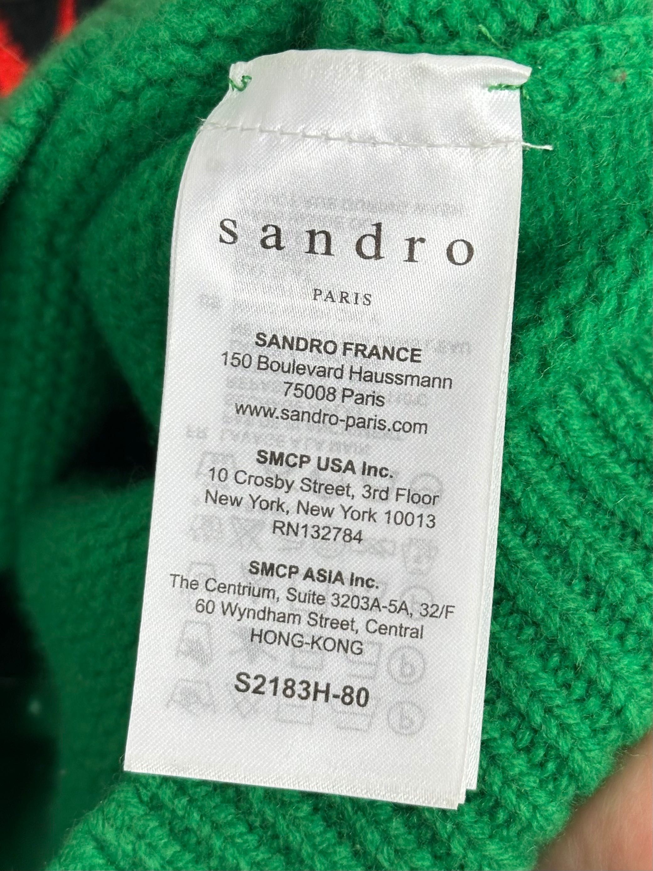Wełniany sweter Sandro Tiger print