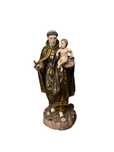 Grande santo antonio em madeira policromada antiga ( sec 19 )