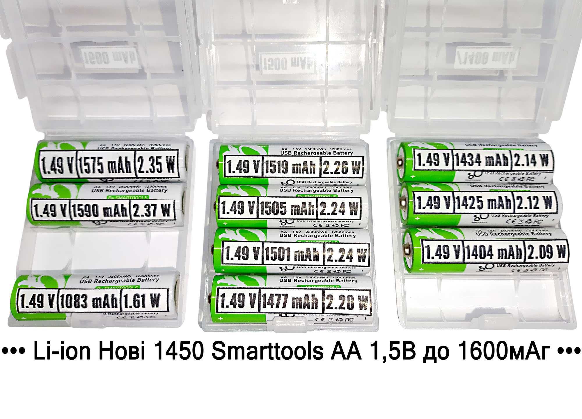 Аккумулятор 18650 Smarttools 1.5 АА АКБ Li-ion нові і вживані