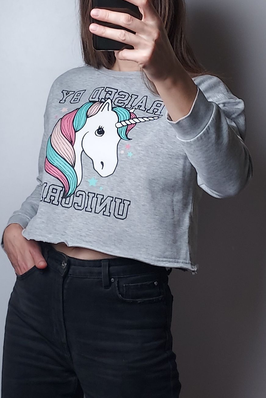 H&M_dziewczęca krótka bluza Unicorn_12-14lat 158-164cm