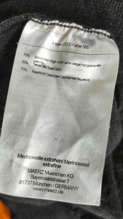 Grafitowy sweter / golf extra fine merinowool z Maerz 54 S - M