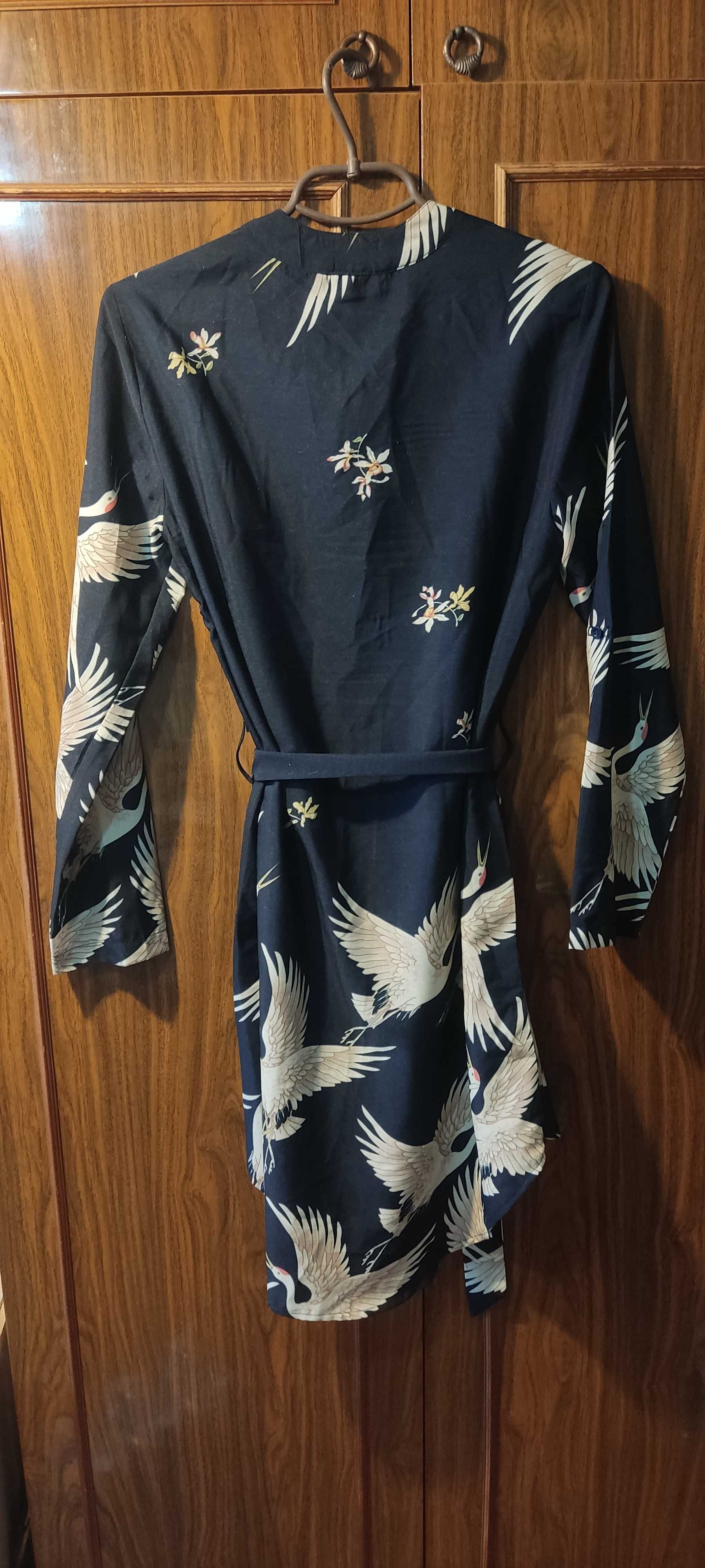 Платье-блуза с журавлями Shein