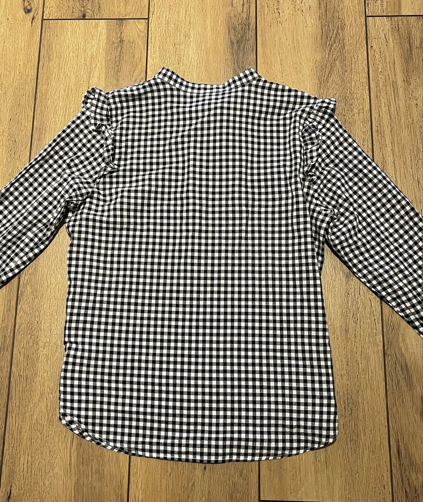 Koszula w kratę czarno biała H&M