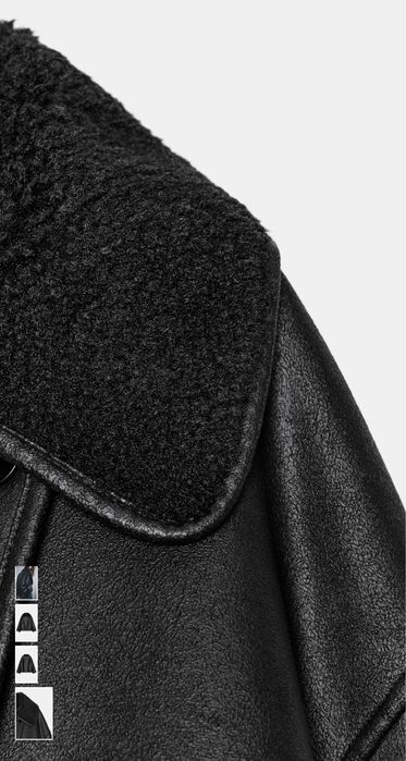 Дублянка Zara чорна дубленка зара