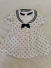 Vestido navy em algodão 1-2m