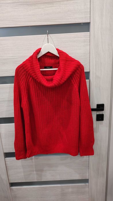 Sweter zimowy czerwony damski s m l oversize Reserved