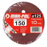 10szt PAPIER ŚCIERNY RZEP KRĄŻEK Krążki Ścierne Na Dysk 125mm P150