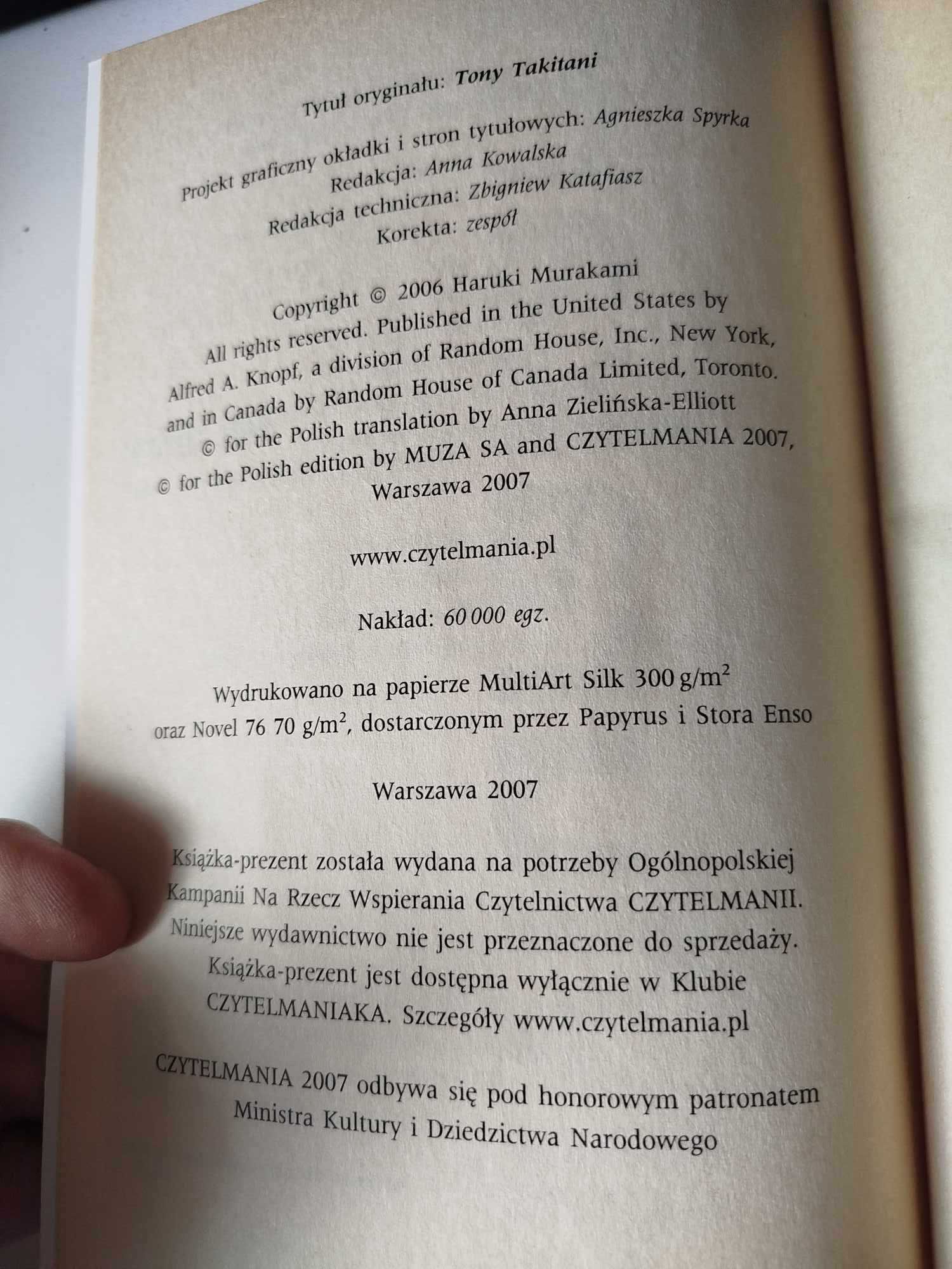 książka Haruki Murakami Tony Takitani