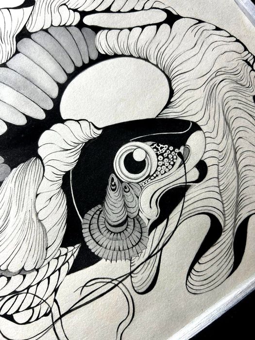 Картина з рибою у деревьяній рамі на продаж