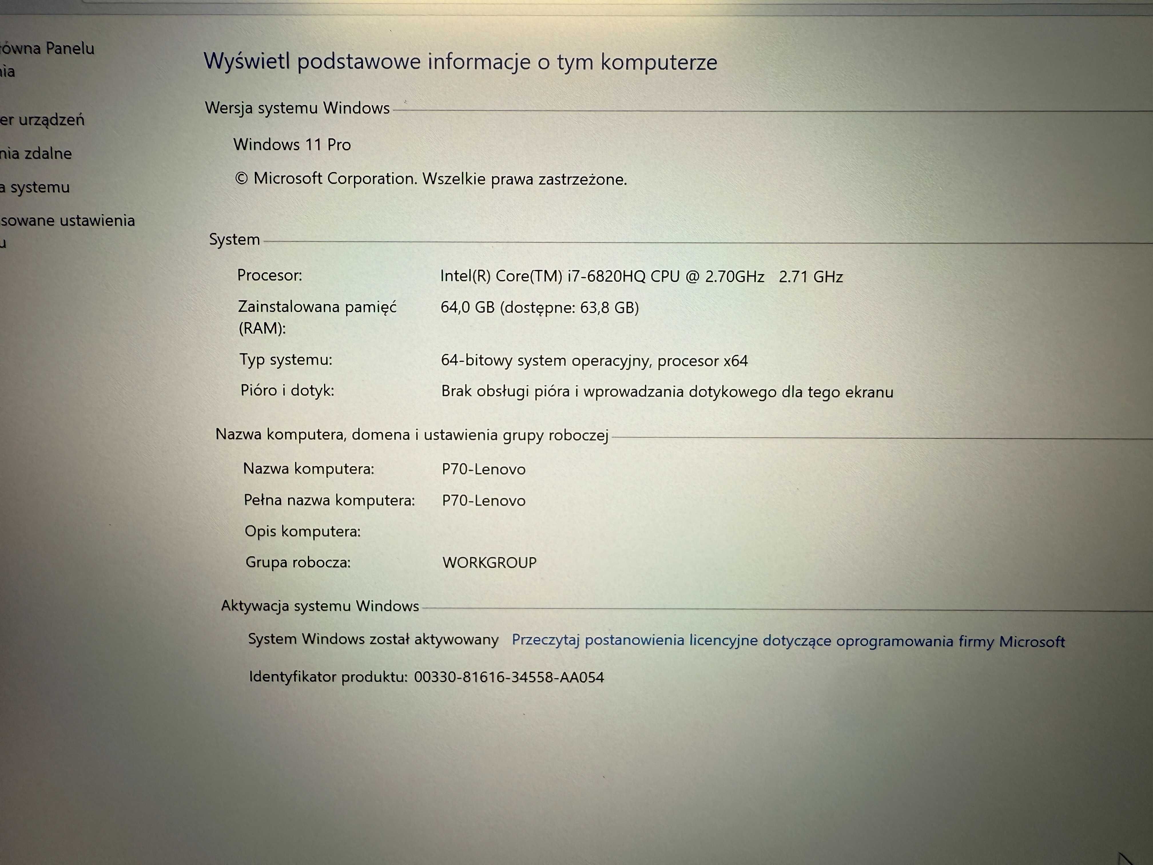 Laptop ThinkPad P70