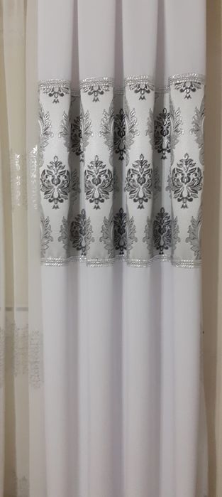 Zasłony białe ornament
