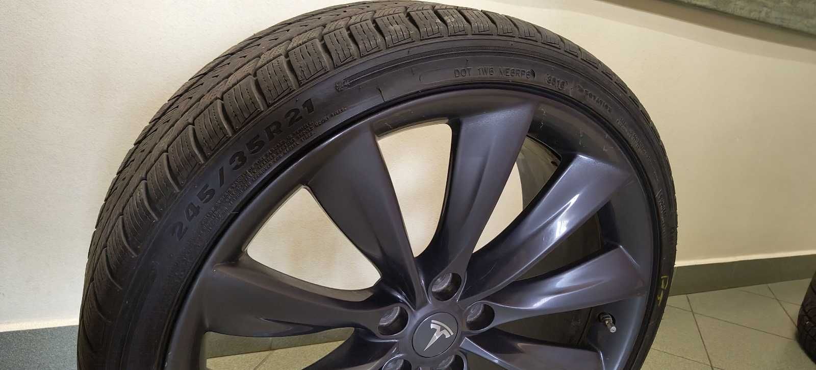Sprzedam oryginalne alufelgi 21" do Tesli Model S z oponami zimowymi