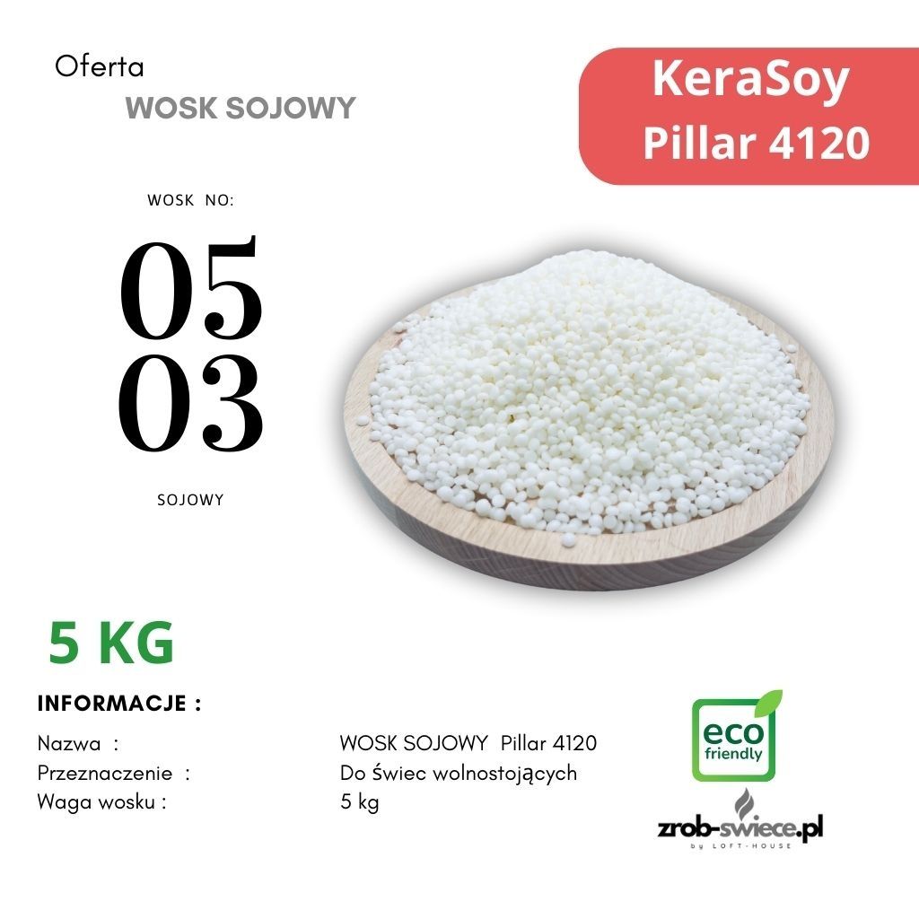 Naturalny wosk sojowy do świec Kerax Pillar 4120  5kg