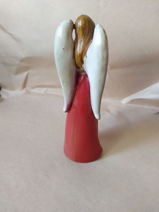 Anioł ceramiczny porcelanowy ręcznie malowany 14cm
