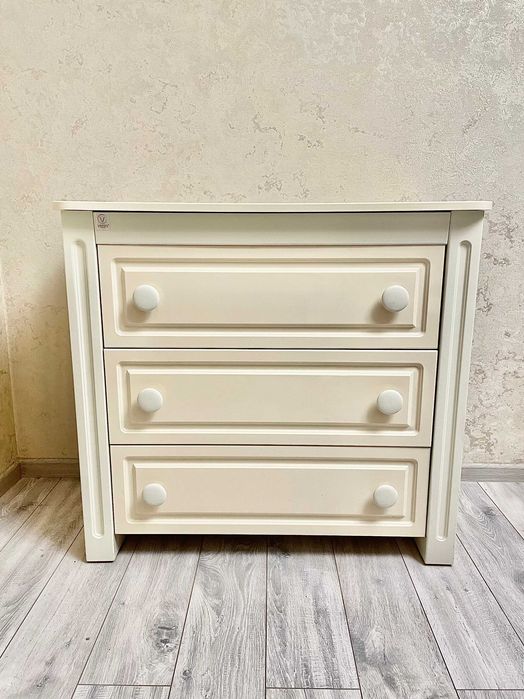 Комод великий на 3 шухляди Veres, сповивальний, слонова кістка