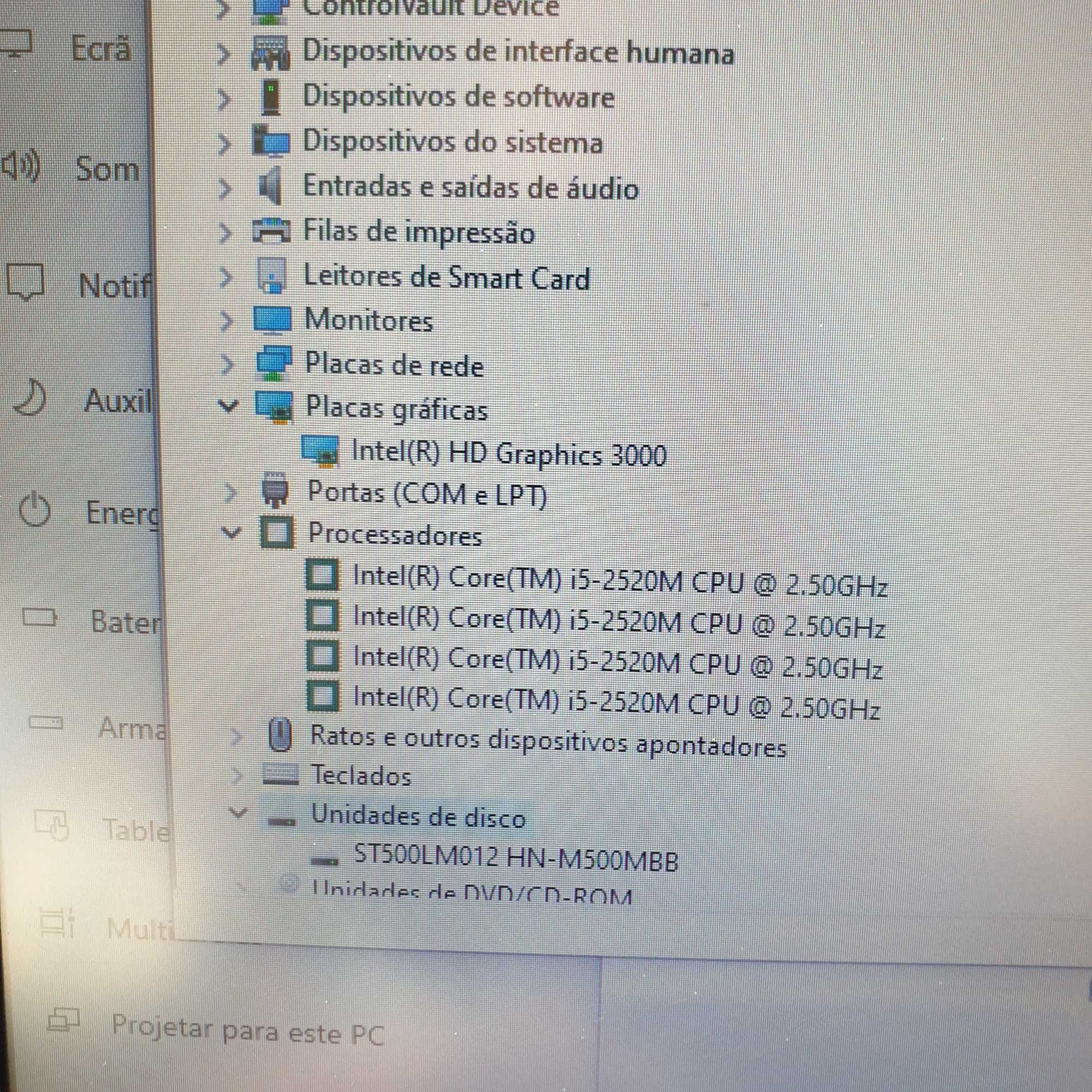 Dell E6520 processador i5-2520, memória 8gb, disco sata 500gb
