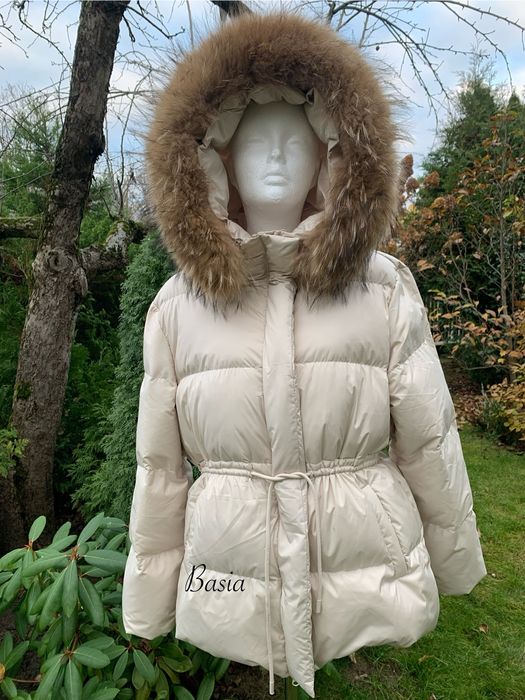Kurtka puchowa z jenotem naturalnym