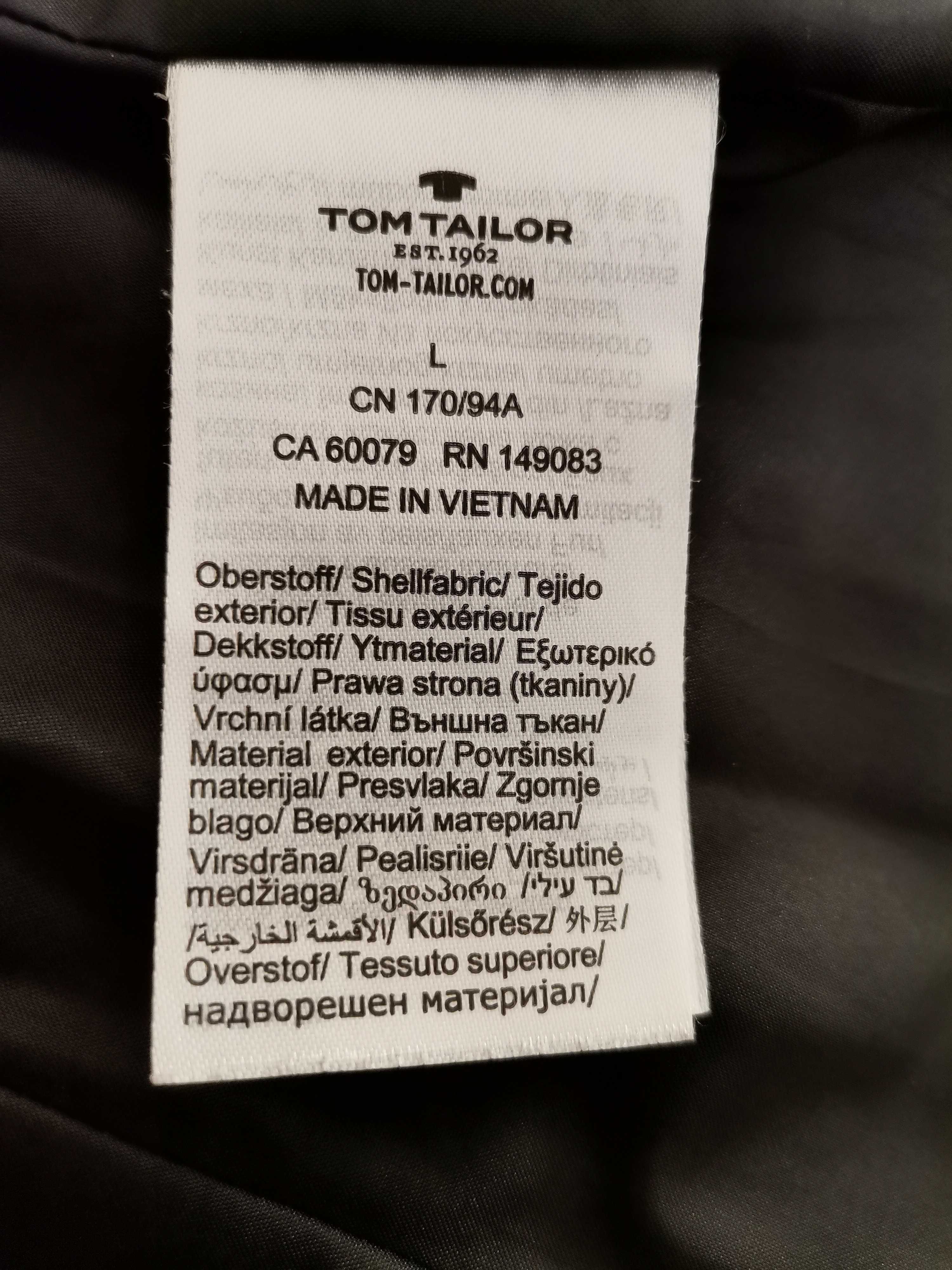 Czarna kurtka ocieplana Tom Tailor rozmiar L