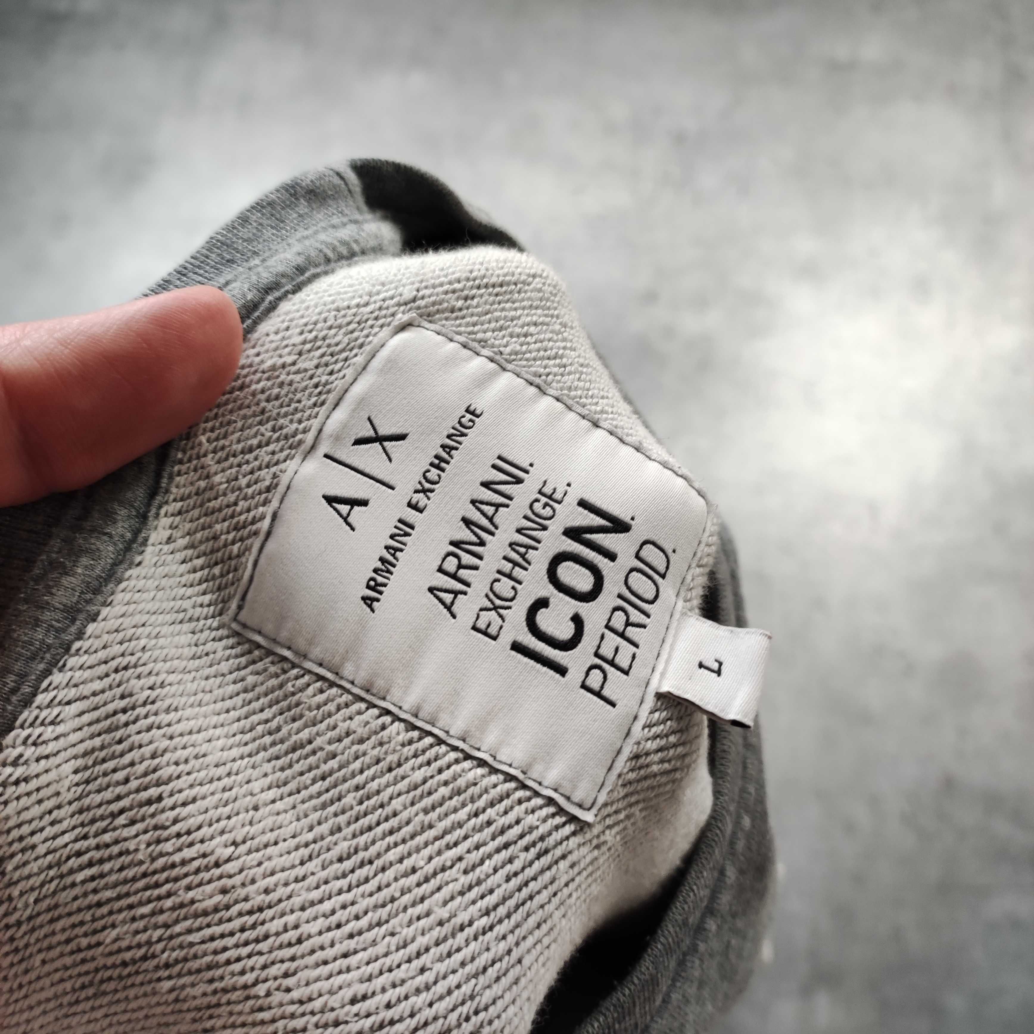 DAMSKA Bluza PREMIUM Haft Logo Emporio Armani Exchange Szara Crewneck