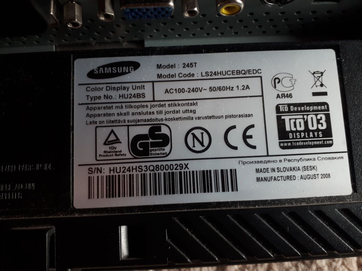 Монітор 24" Samsung 245T LS24HUCEBQ Black