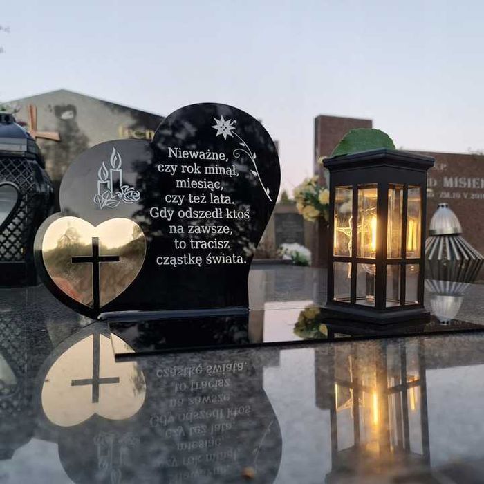 Solarny znicz led statuetka na cmentarz grób duża