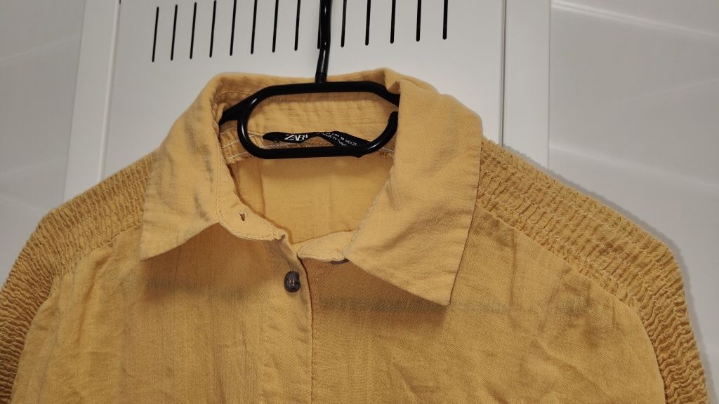 Bluzka Zara Basic r. M koszula musztardowa