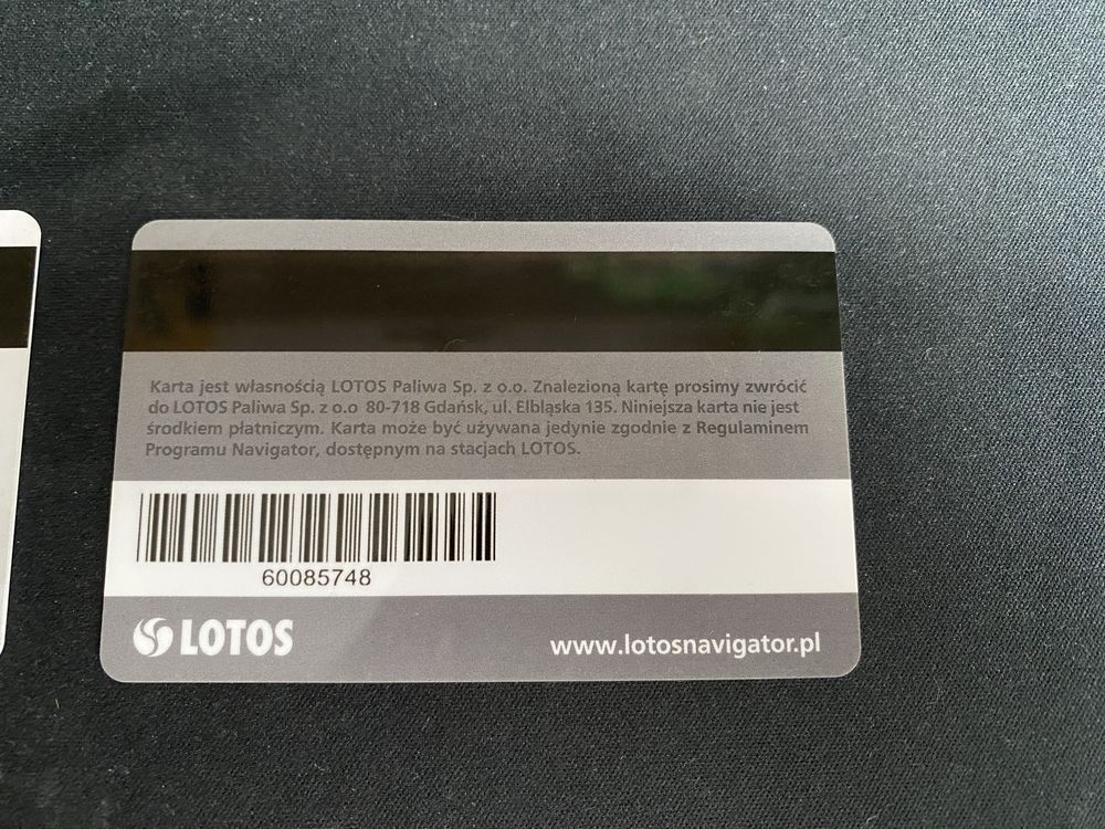 2 kolekcjonerskie karty Lotos Navigator super stan.