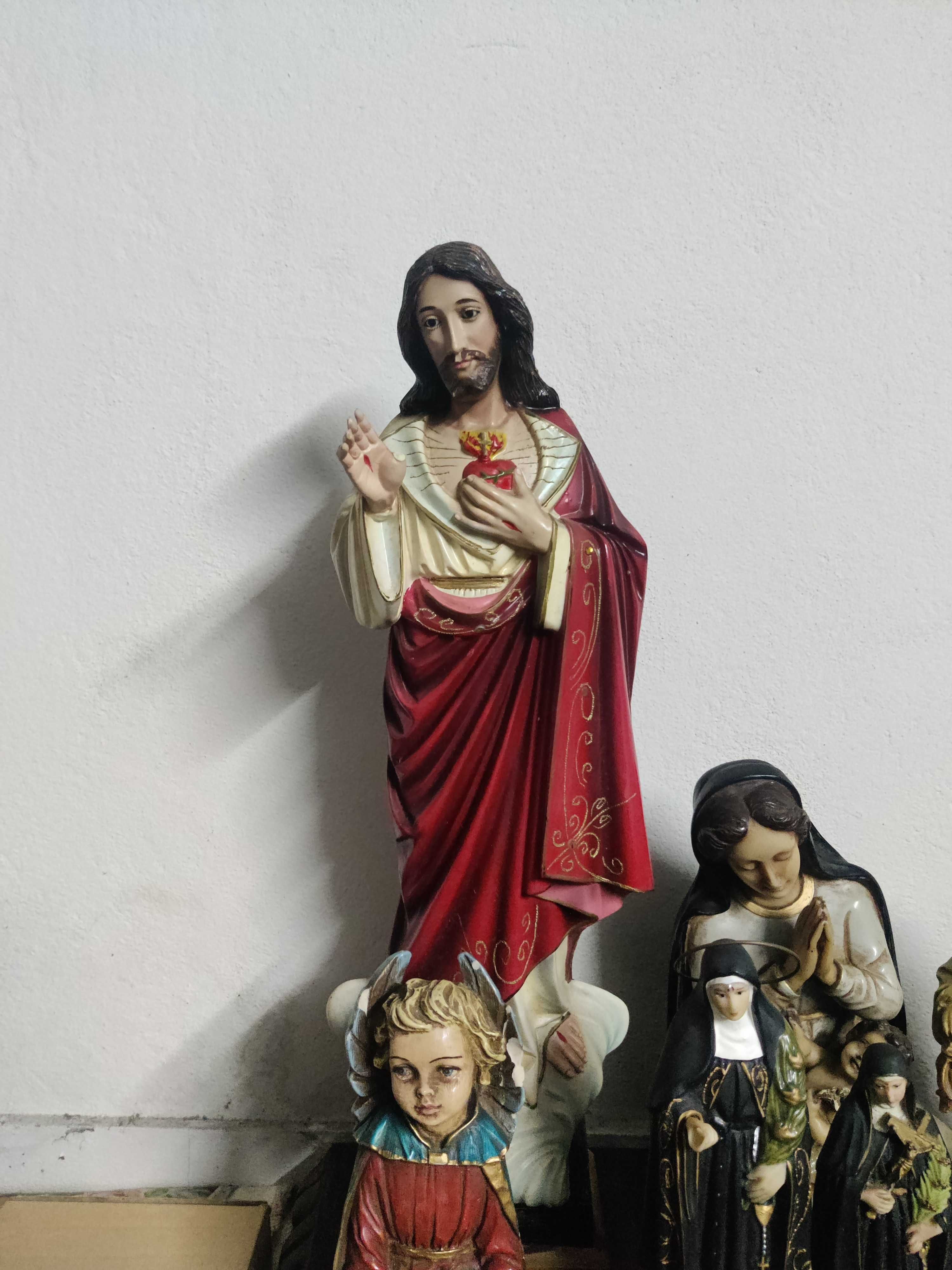 Peças de arte sacra religiosas decoração imagens de santos