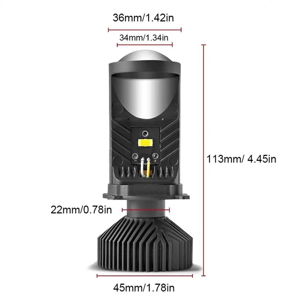 Комплект світлодіодних BI-LED міні лінз H4 ламп Y9D 80W 12-24V Y6D Y9D