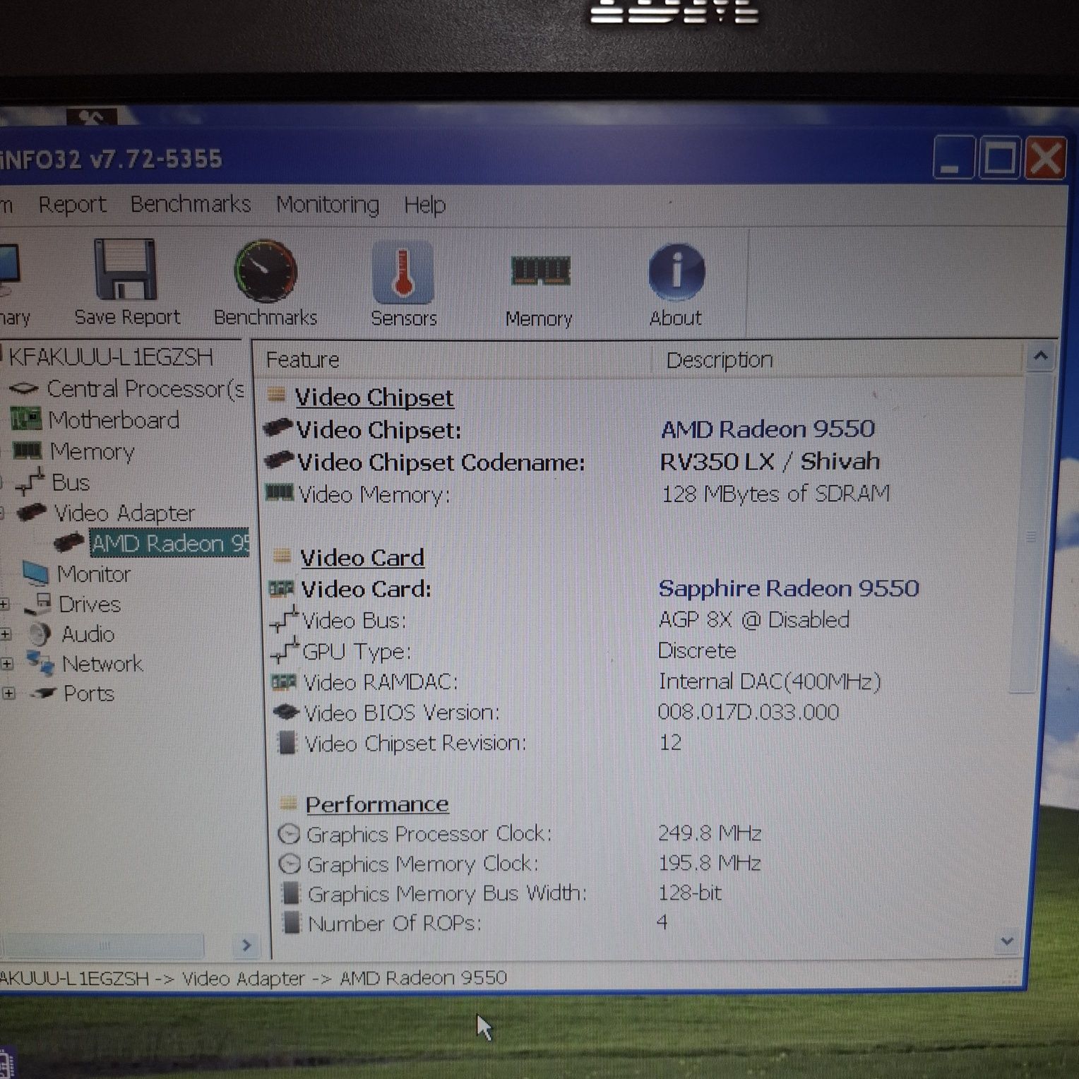 Sapphire Radeon 9550, 128mb AGP