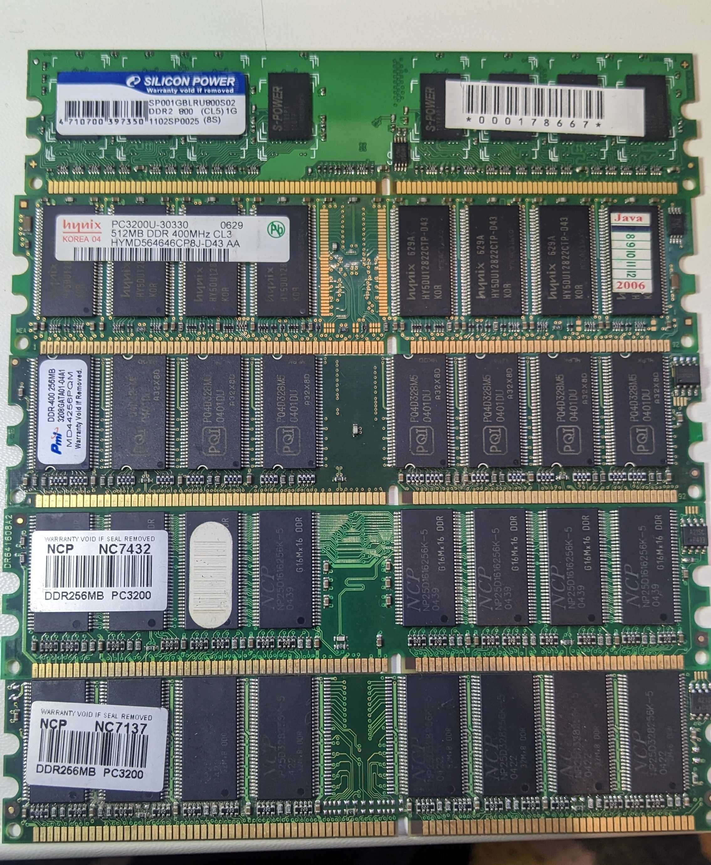 Оперативна память DDR2-1gbt  DDR1-256Mbt, 512Mbt