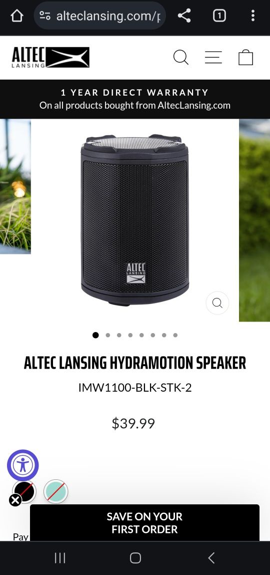 Głośnik bezprzewodowy Altec Lansing HydraMotion wodoodporny