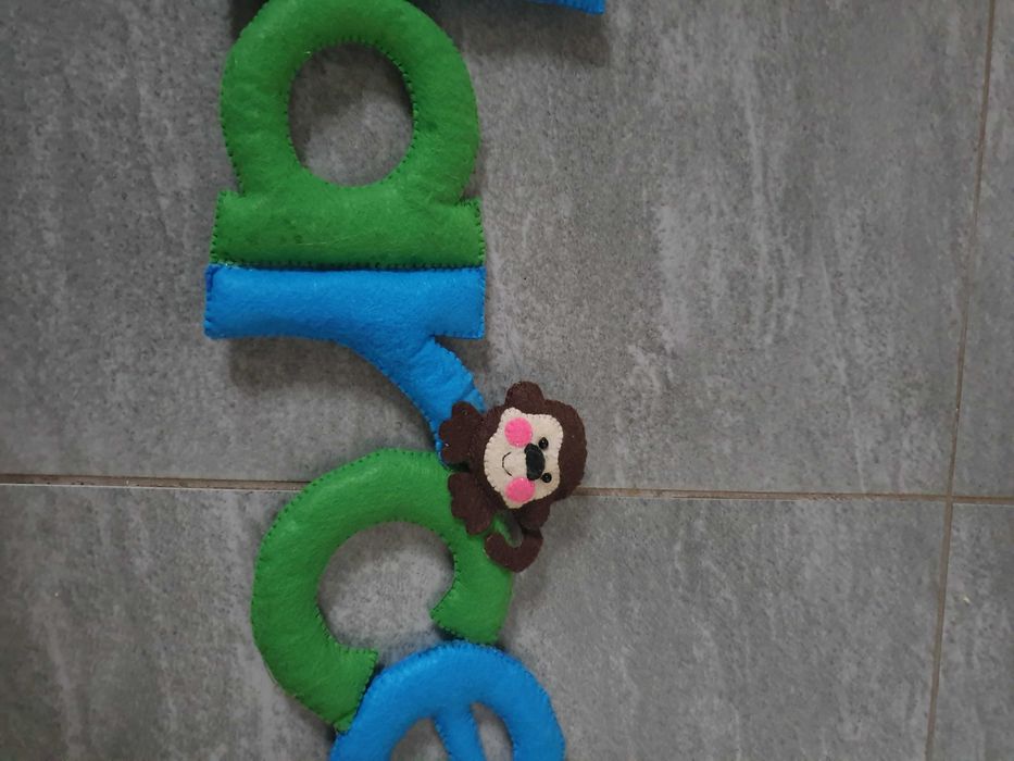 Napis z imieniem własnoręcznie wykonane