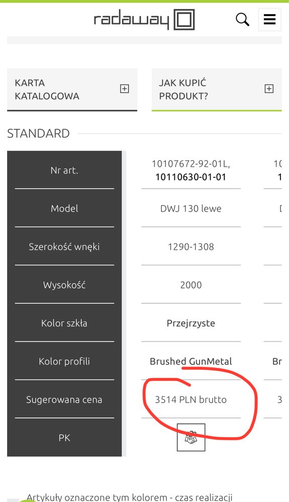 Kabina prysznicowa 130 radaway furo czarna gunmetal nowa