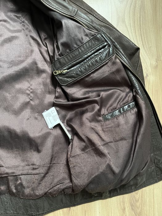 Męska kurtka skórzana L XL brązowa skóra katana